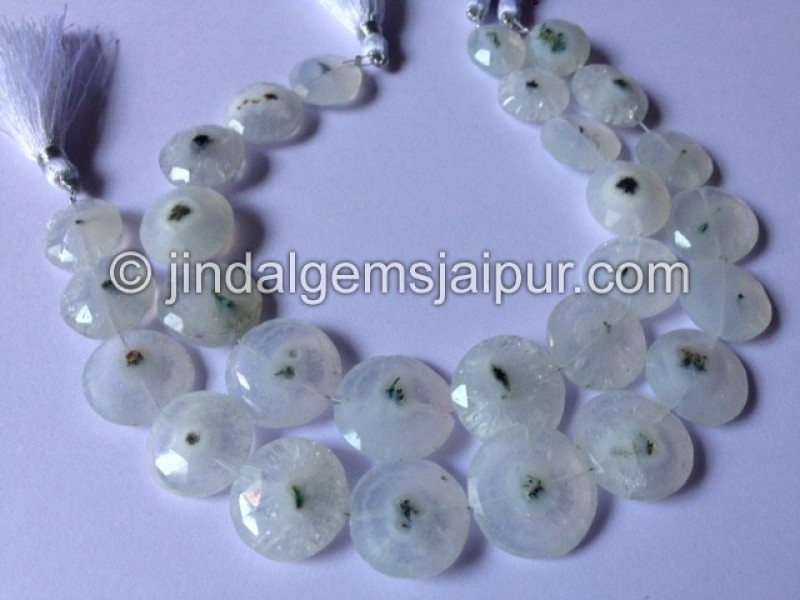 Solar Quartz Faceted Coin Shape Beads